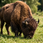 Bison qui se nourrit