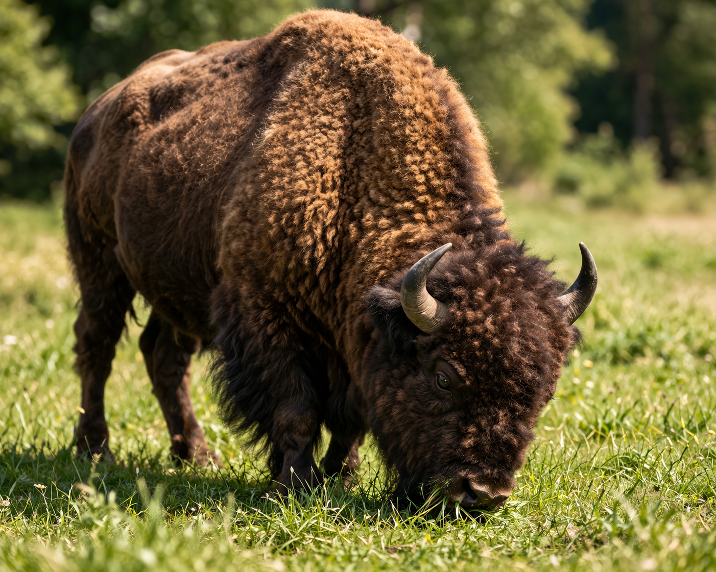 Bison qui se nourrit