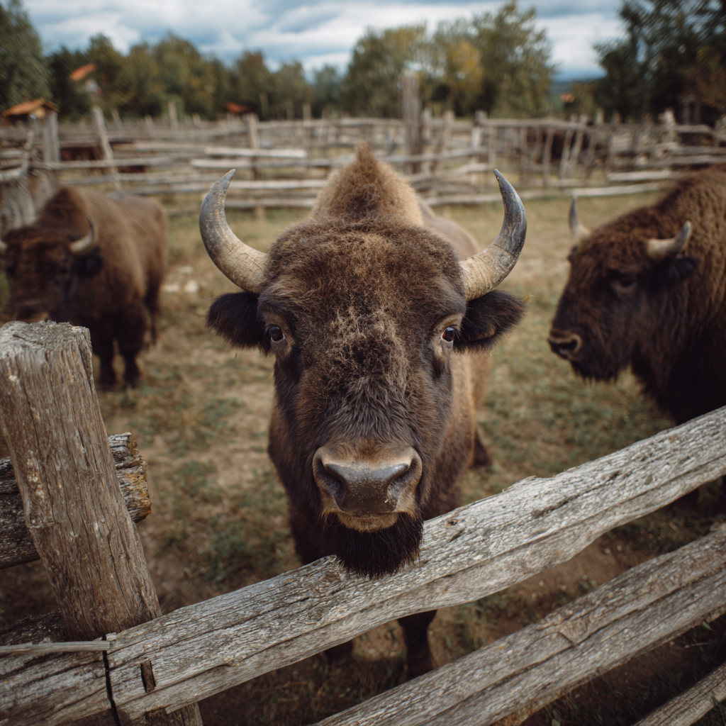 élevage de bisons en France dans un environnement naturel